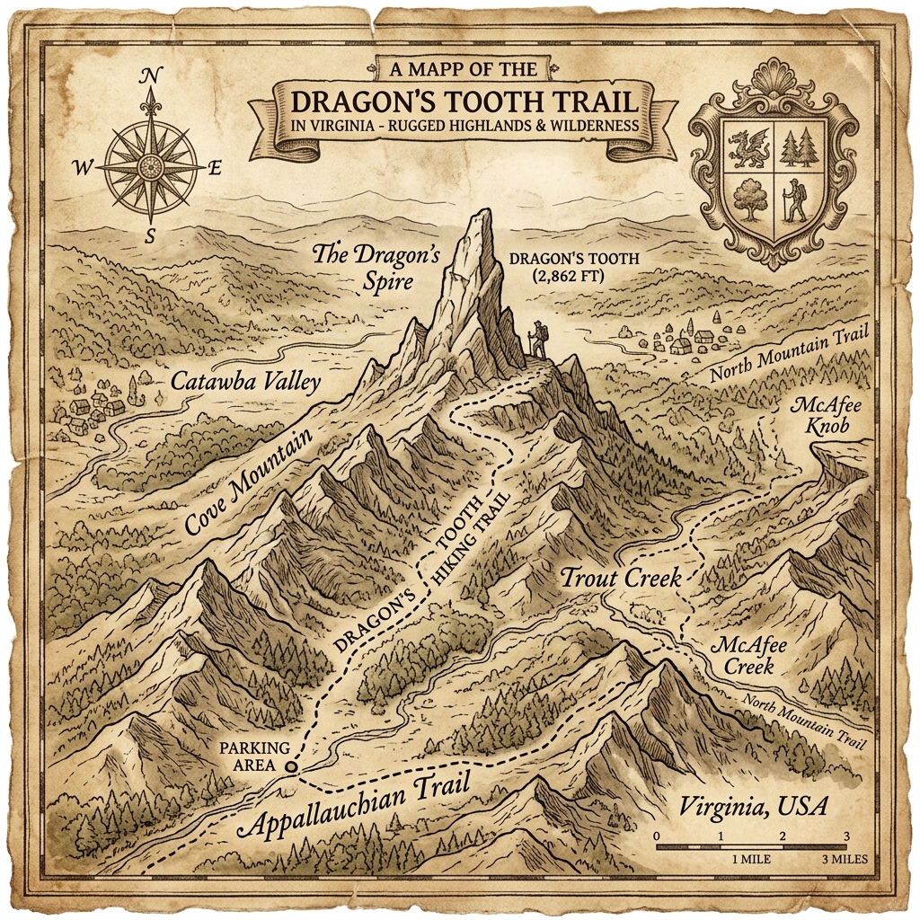 Bellevue State Park Historic Olde World Trail Map and Topographical Contours